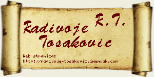 Radivoje Tošaković vizit kartica